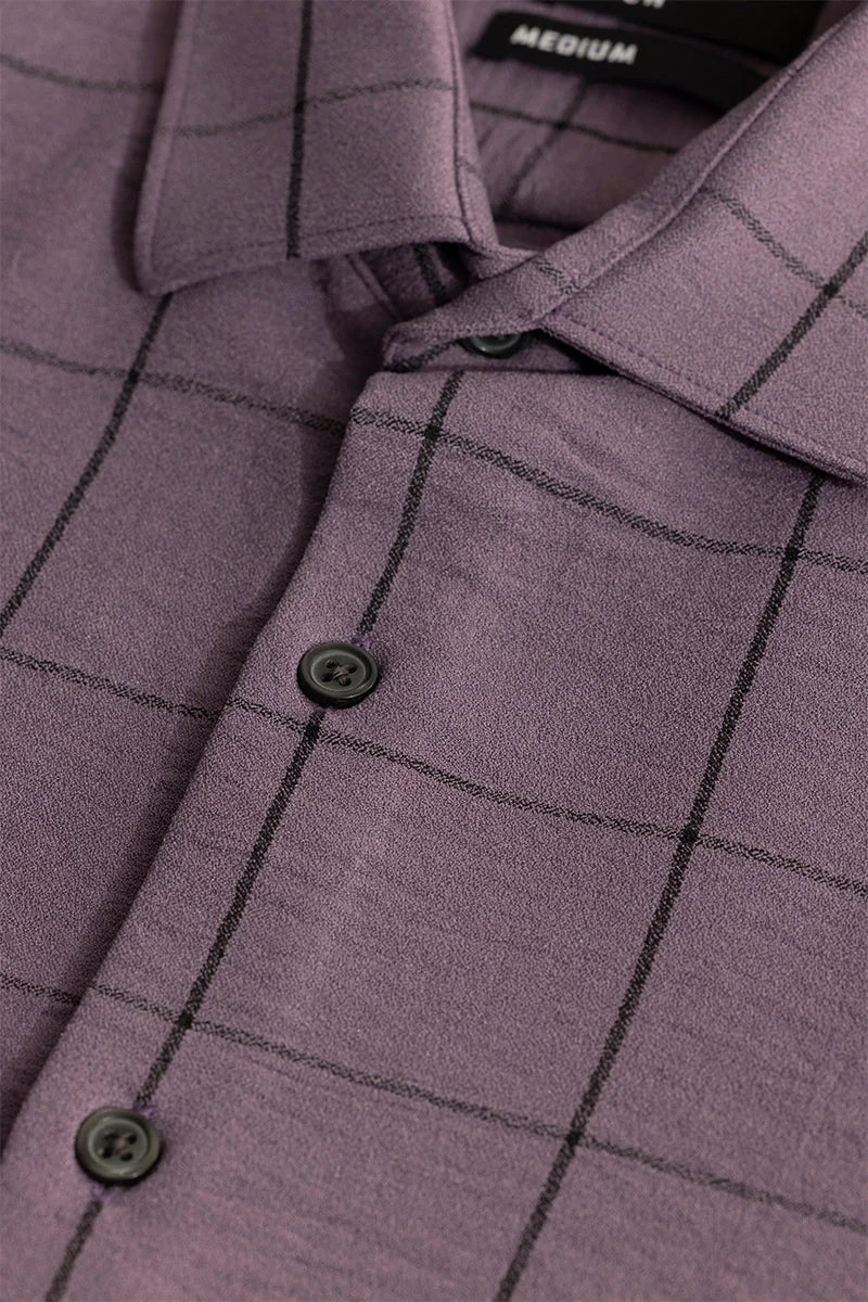 سنيتش Grid Block Purple Checks Shirt